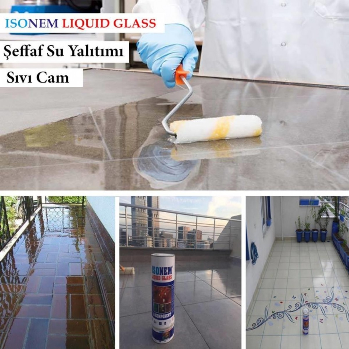 İzolasyon Malzemeleri | İsonem Liquid Glass (Sıvı Cam) 2 KG şeffaf zemin su yalıtımı | LİQUİDGLASS2 |  | 